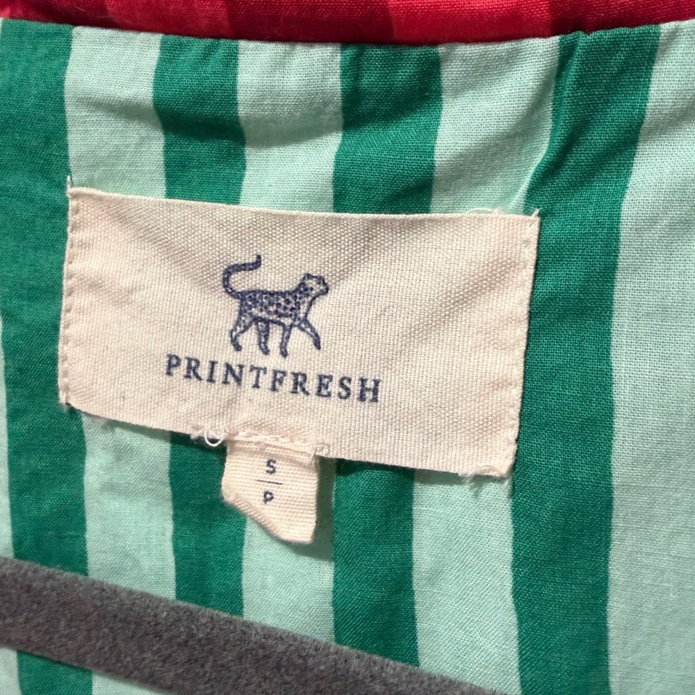 Printfresh Pajama Set Womens Small Red Green Holiday Striped Organic Cotton - Picture 5 of 16